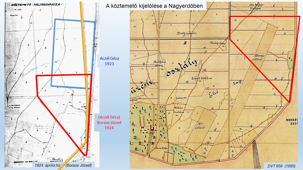 A temető elhelyezése a Nagyerdőben